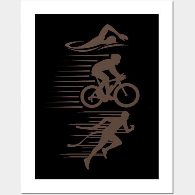 Triathlon Running Swimming Cycling Triathlete Wall Art by shirtsyoulike